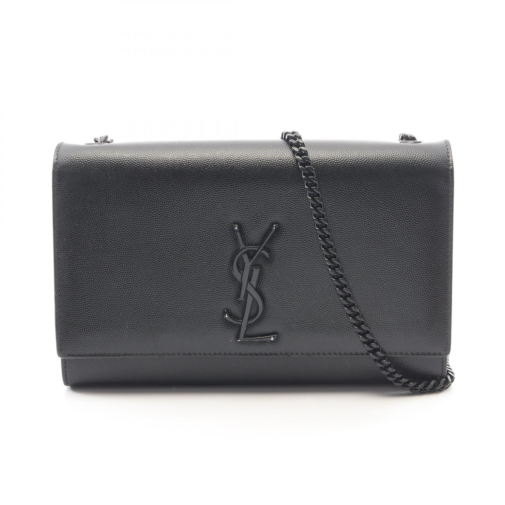 【P5倍&times;5%クーポン｜7/29 20時～8/2 23:59】サンローランパリ SAINT LAURENT PARIS ケイト ショルダーバッグ バッグ レザー レディース ブラック系 364021 【中古】｜Mike Museum