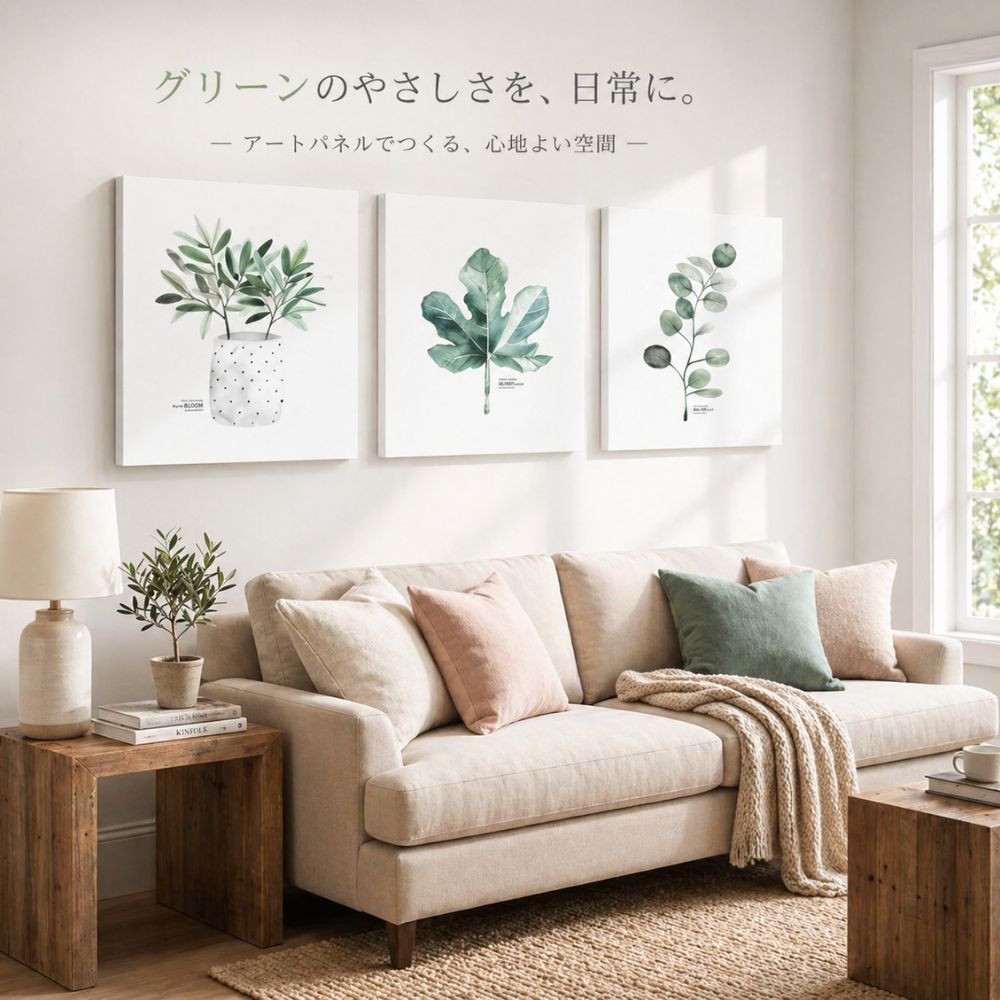 アートパネル 3枚セット 葉 花 絵画 北欧 おしゃれ インテリア モダン 壁掛け 軽量 玄関 リビング 植物 緑 風水 額不要|ミケアート