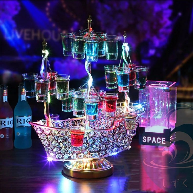 楽天市場】幻の船 LED酒ボトルの表示棚 バーホテル LED酒棚の