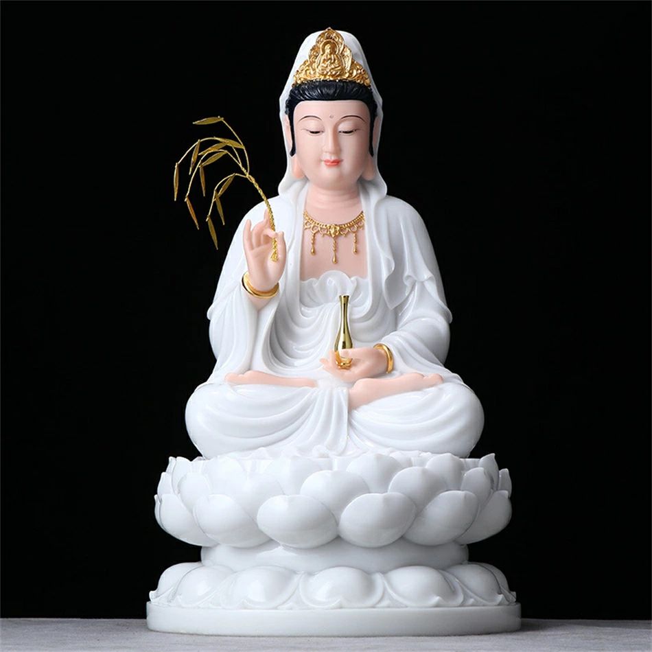 楽天市場】送料無料◇漢白玉石珍品◇観音菩薩 娑婆三聖 観音菩薩