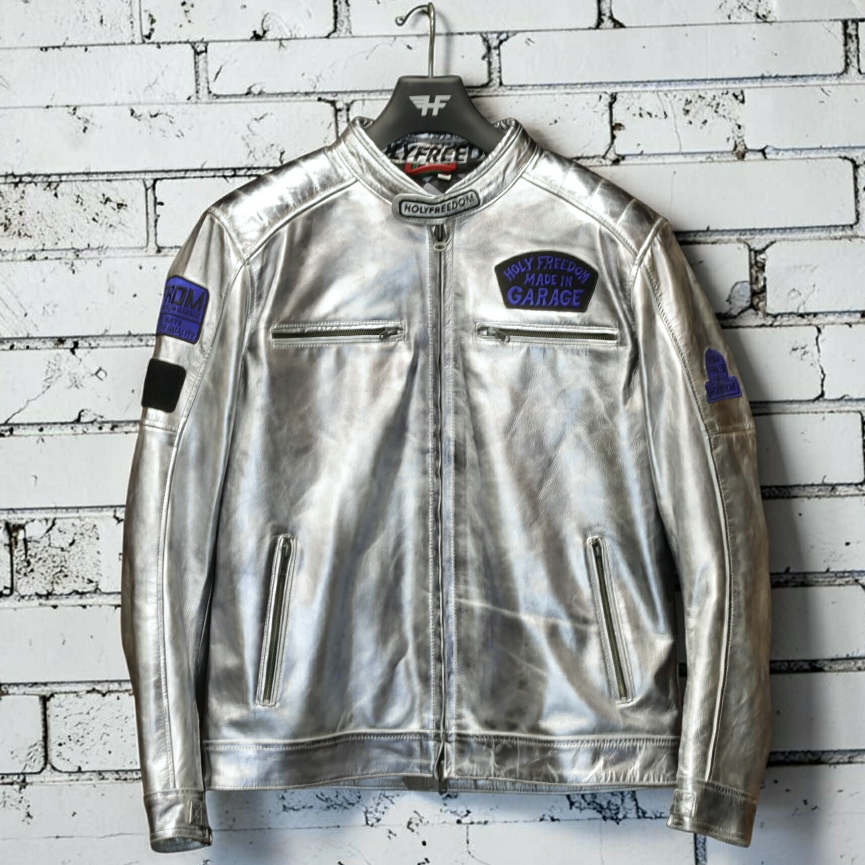 HOLYFREEDOM ホーリーフリーダム レザージャケット シルバー &rdquo;ZERO TOTEM JACKET&rdquo; 【シルバー】シングルライダース バイク 牛革 アウター 送料無料 MikeRide｜MikeRide