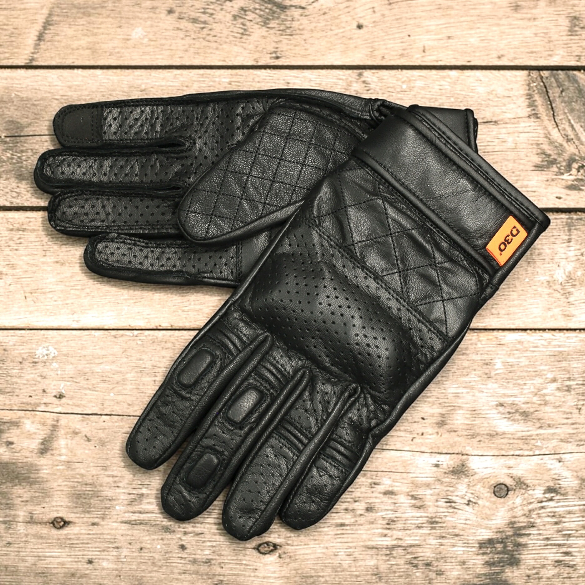 MERLIN マーリン パンチングレザーグローブ "CLANSTONE D3O LETHER GLOVE" 【ブラック】スマホタッチ 山羊革 春夏向け メッシュレザー バイク用 送料無料 正規総代理店 MikeRide｜MikeRide