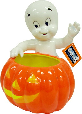 ◎【 キャスパー CASPER 】ハロウィンのプレゼントに！ 　陶器製キャンドルホルダー お菓子入れにも最適！ 小物入れ　 おばけ　かわいい　ケース　植木鉢