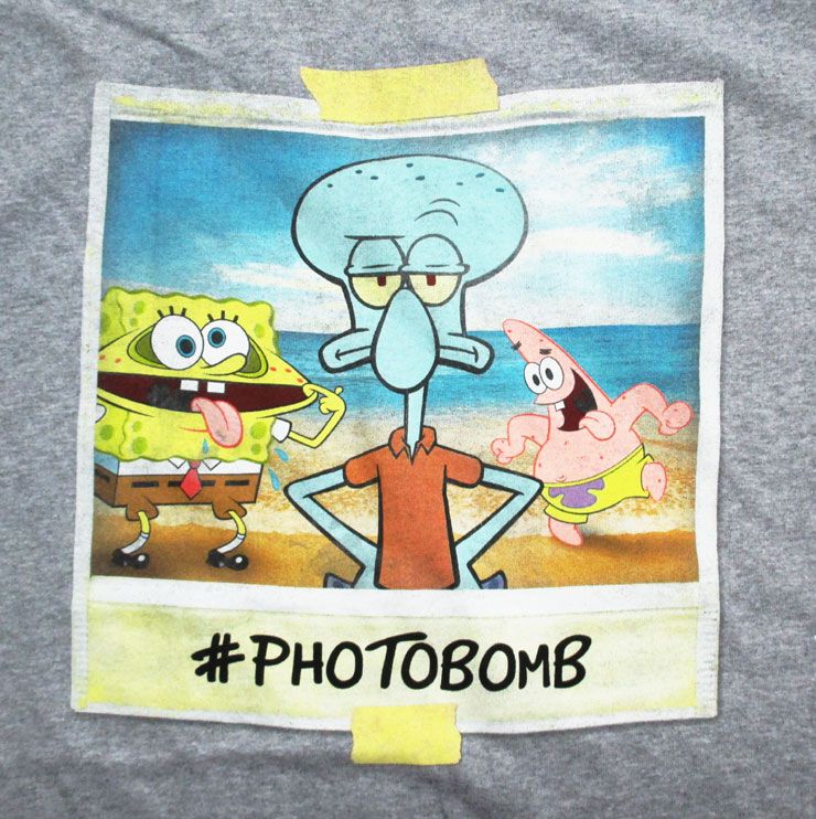 楽天市場 スポンジ ボブ Sponge Bob 大人 メンズ ｔシャツ Photobomb ｘｌサイズ 杢ｇｙ アメキャラ ニコロデオン スポンジボブ パトリック イカルド アメリカ雑貨 マイクのおもちゃ箱