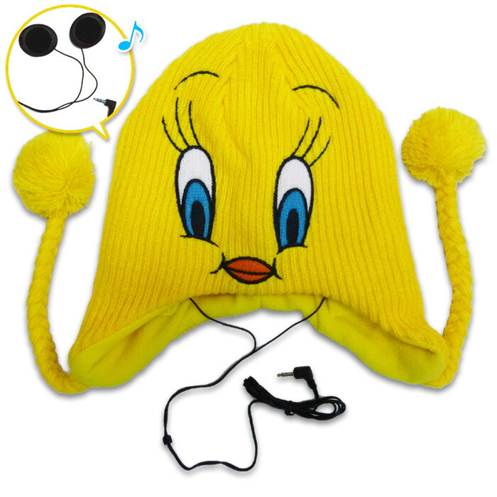 楽天市場 トゥイーティー Tweety フェイス柄 ペルビアンハット イヤホン付 Looney Tunes ルーニーテューンズ ニット帽 ニットキャップ アメリカ雑貨 アメ雑 アメリカン雑貨 冬服 冬物 アメリカ雑貨 マイクのおもちゃ箱