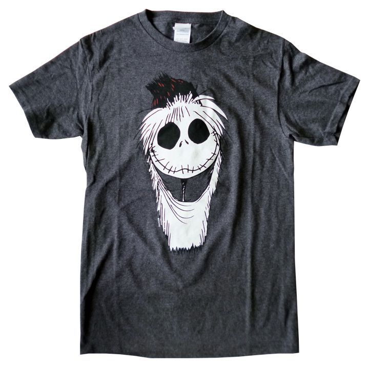 【楽天市場】〇【 ナイトメアー ビフォア クリスマス 】 『 サンタジャック フェイス ( チャコールGY ) Lサイズ 』 大人 メンズ Tシャツ