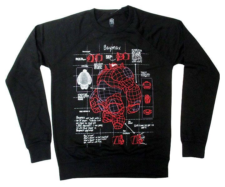 〇【 ウォルトディズニー Disney 】『 ベイマックス  薄っぺら 調教師 M大いさ (BK) 』baymax big hero ６ 自動人形 アメキャラ 人となり かっこ良い 秋冬 長袖 Baymax 愛くるしげ 一般受け おすすめ ロンT ロングティーシャツ メンズファッション-スウェット・トレーナー