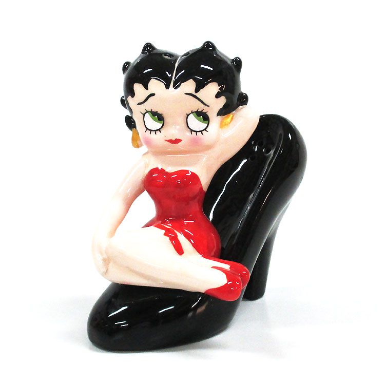 △【Betty Boop/ベティちゃん】 ソルト＆ペッパー 『ハイヒール』 WESTLAND・塩コショウ入れ・ベティ・ブープ★ベティーちゃん★ベティ ブープ★ベティーブープ★アメキャラ・アメコミ・アメリカン雑貨・アメリカ雑貨　プレゼント