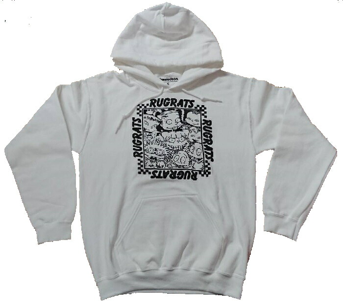 楽天市場 ラグラッツ Rugrats大人 メンズ パーカーモノクロ ｓサイズ Wh Nickelodeon ニコロデオン アメキャラ キャラクター キャラクターtシャツ 白 ホワイト かわいい 冬物 アメリカ雑貨 マイクのおもちゃ箱
