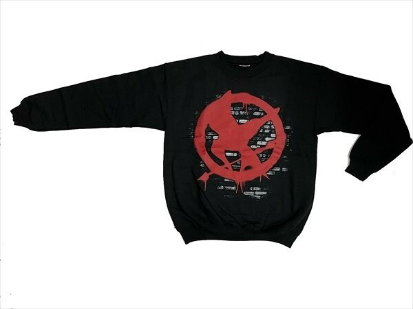 〇【 ハンガー競り合い The Hunger Games 】 『 ロゴタイプ 成年者 調教師 XS大きさ (BK) 』第八芸術  一般受け おすすめ ロゴタイプ刷り上げる 流汗 パーカー 黒  人情本   亜米利加 アメカジ 長袖