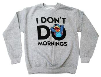 〇【 スティッチ 調教師 】『 I Don\u0027t Do Mornings 調教師 S大きさ (GR) 』 アメキャラ アメリカン雑貨 文字記号  一般受け おすすめ 今めかしい 流行り物