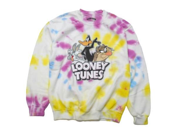 ◎【 ルーニー・テューンズ/Looney Tunes 】『 調教師(裏起毛) M大きさ (タイダイ) 』空想科学小説 アメコミ アメキャラ アメリカン雑貨 第八芸術 長袖 調教師 冬服 ワーナー・ブラザーズ バックス・バニー ダフィー・ダック タズマニアン・デビル 流汗