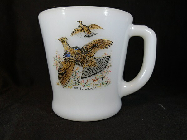 ◎【ファイヤーキング/Fire-king】 『 PUFFED GROUSE Dハンドルマグ 1956～60年頃 / マグカップ 』 ファイヤーキング マグカップ カップ マグ コップ 食器 ビンテージ アメリカ雑貨 アメ雑 雑貨