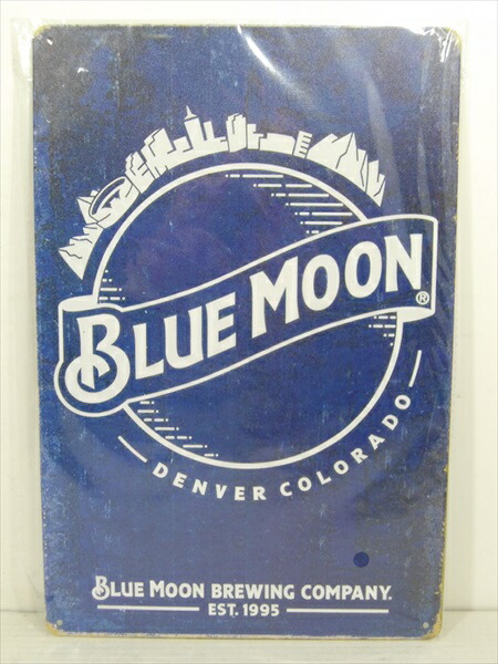 楽天市場】ブリキ看板 BLUE MOON ブルームーン ダイカット エンボス