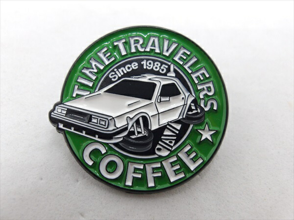 ◎【ピンバッジ/pin badge】『 Back to the Future TIME TRAVELERS COFFEE / ピンズ 』バッジ バッチ ピンバッチ PINS 映画 Movie バック・トゥ・ザ・フューチャー BTTF デロリアン コレクション ファッション雑貨 アメ雑画像