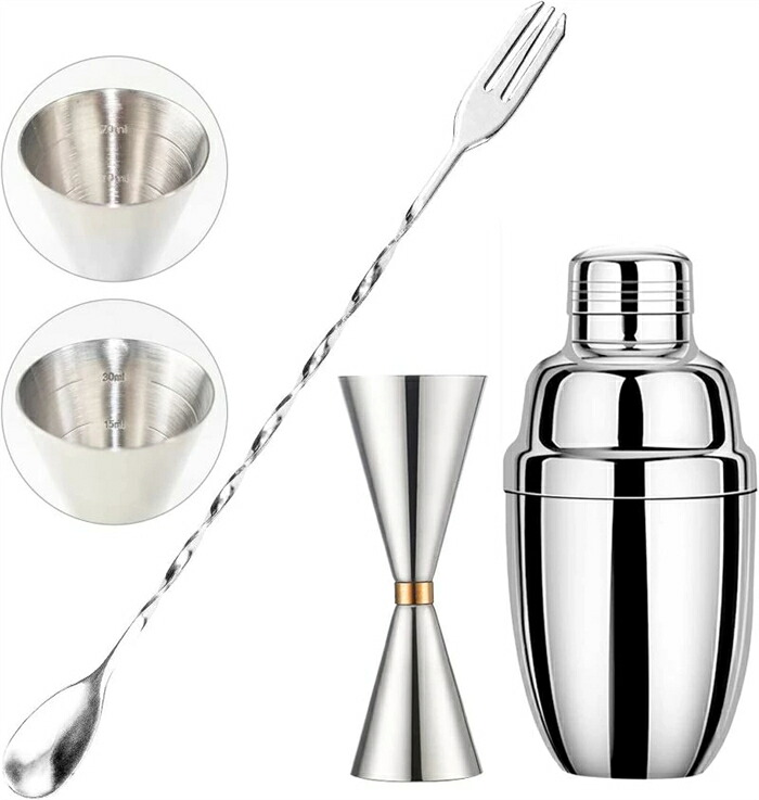 カクテルシェイカーセット ジガーカップ 目盛り付き 3点セット メジャーカップ 30ml/45ml バースプーン 30cm マドラー カクテル メジャーカップ 計量カップ ジガー カクテルシェーカーセットバーテンダー ハイボール お酒 プレゼントギフト