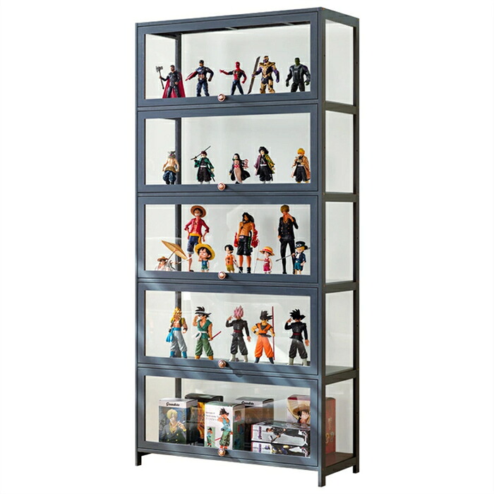 フィギュアケース 収納 高品質 コレクションケース コレクション ボックス クリアケース 透明展示ケース 積み重ね可能 扉付き 組み立て式 透明 アクリル コレクションケース コレクションボックス アクリルケース5層