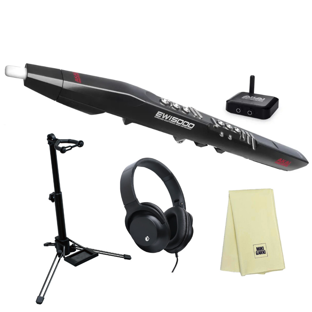 《特典クロス付き》AKAI アカイ EWI5000J ウインドシンセサイザー + スタンド WSS-100 + ヘッドホン KHP-001 セット