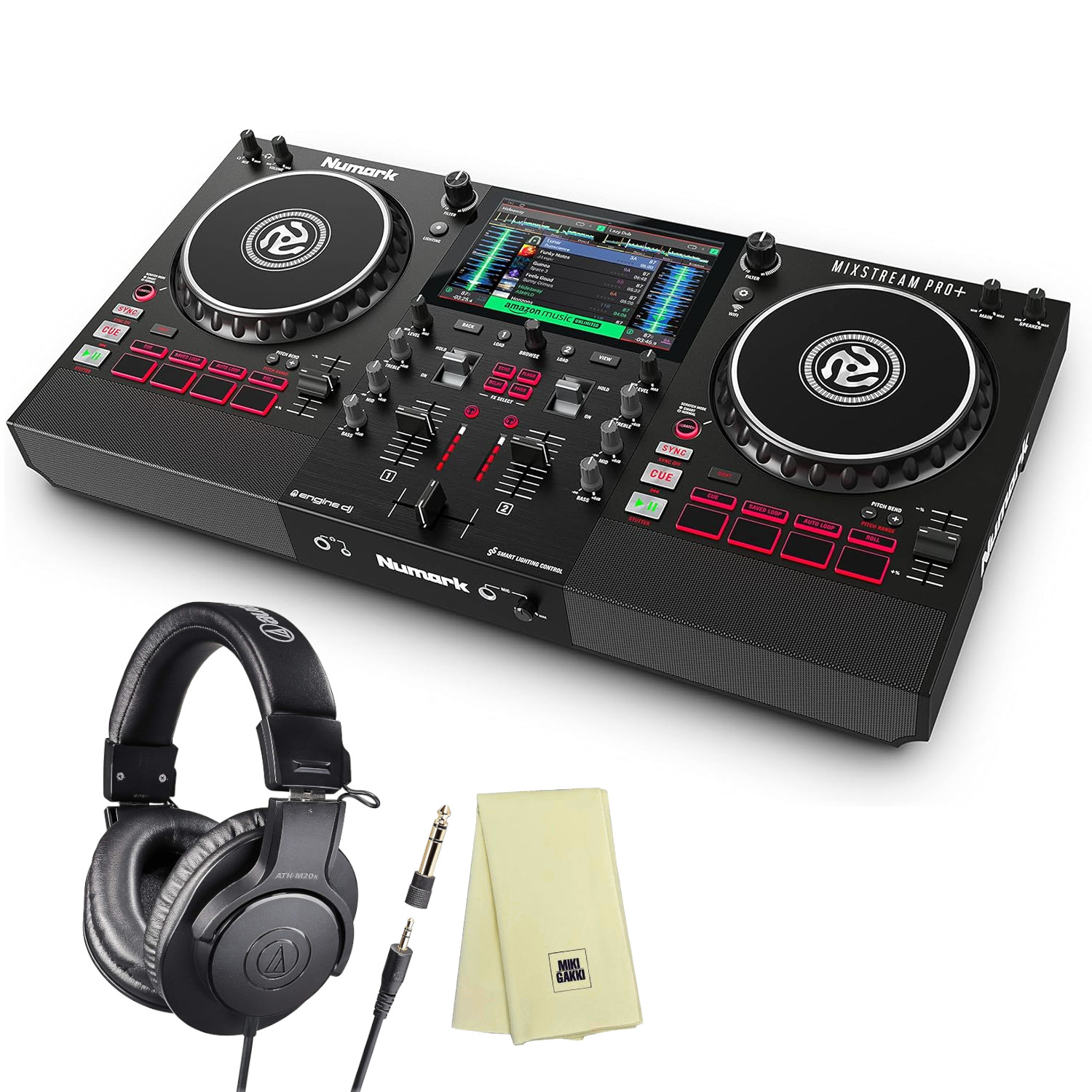 Numark ヌマーク Mixstream Pro+ スタンドアローンDJコントローラー + ヘッドホン M20x + オリジナルクロス セット