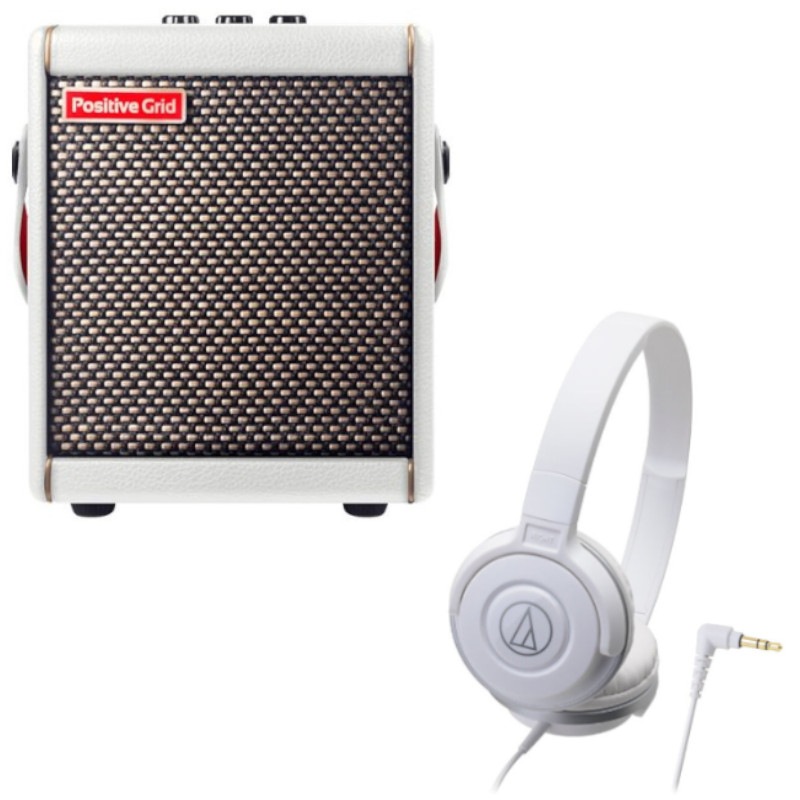 Positive Grid 小型ギターアンプ Spark Mini Pearl + ヘッドホン ATH-S100WH セット