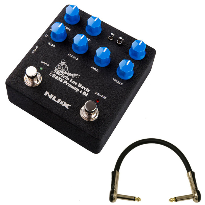 NUX MLD Bass Preamp + DI (NBP-5) ニューエックス プリアンプ + L型パッチケーブル 15cm