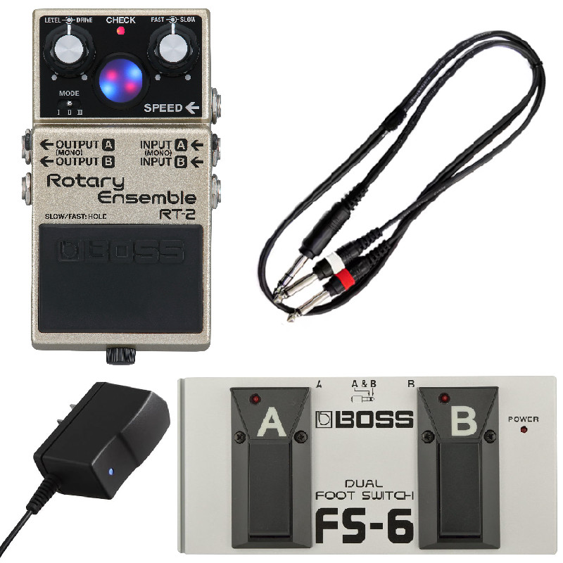 BOSS ボス RT-2 Rotary Ensemble + FS-6 Dual Footswitch + PSA-100S2 純正アダプター Set|三木楽器 店