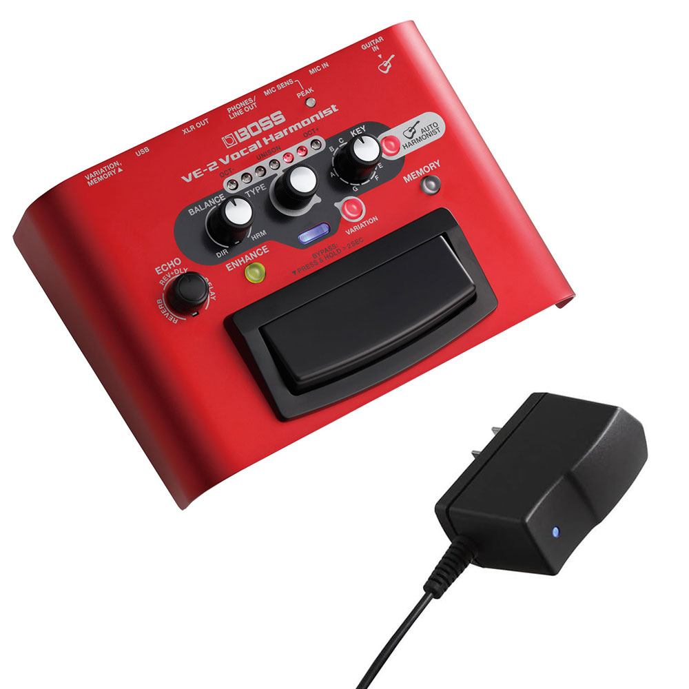 BOSS ボーカル エフェクター VE-2 Vocal Harmonist + PSA-100S2 純正アダプター セット|三木楽器 店
