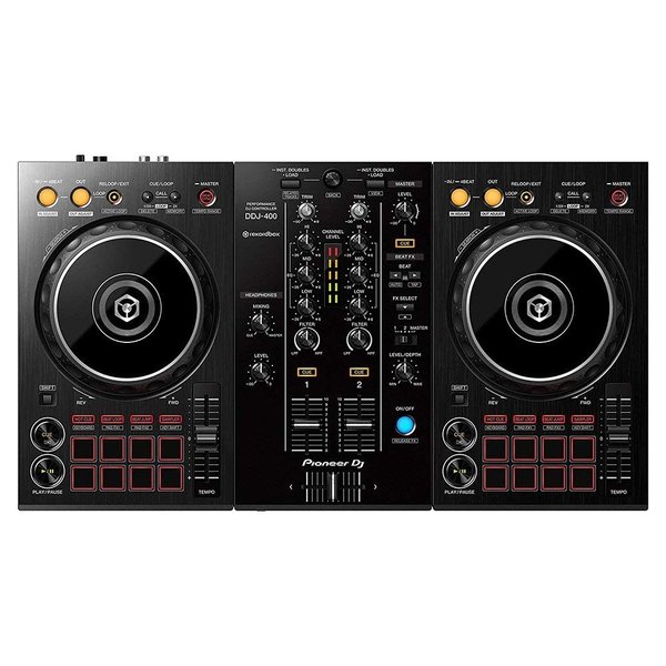 注目ブランド 《教則動画付属》PIONEER DJコントローラ DDJ400 PCスタンド 白 ダストカバー DJセット
