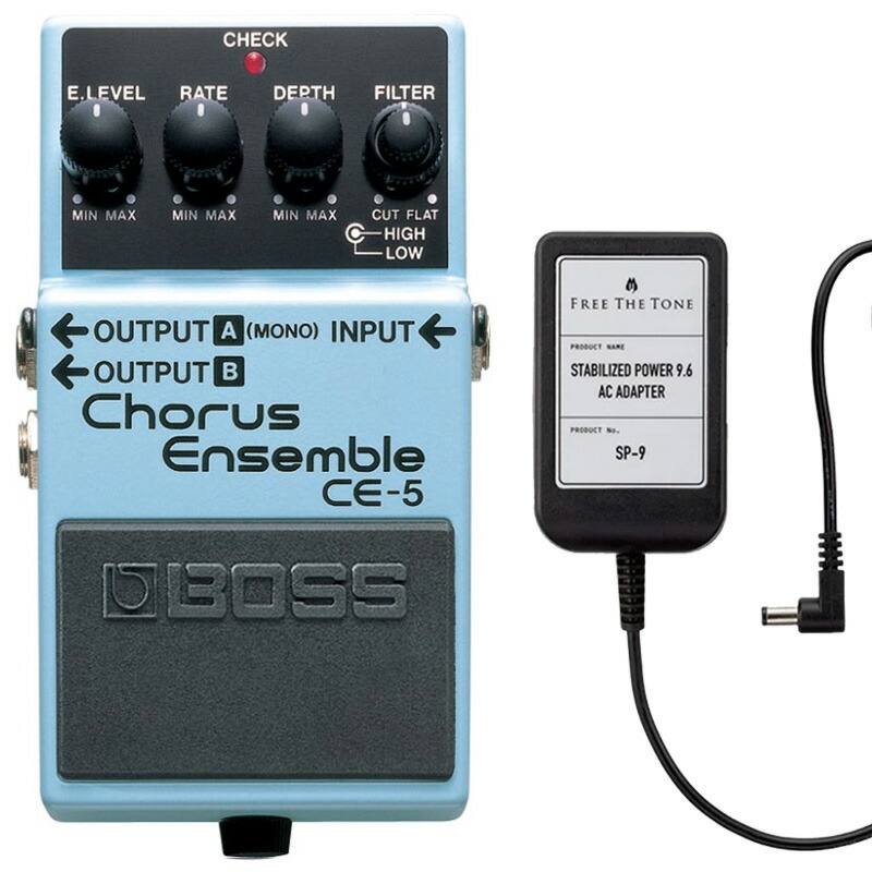 BOSS ボス CE-5 Chorus Ensemble コーラス + ACアダプター FREE THE TONE SP-9 セット