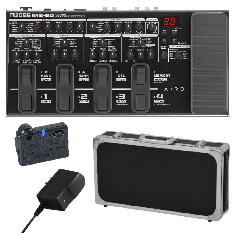 BOSS ボス ME-90 Guitar Multiple Effects + BT-DUAL + 純正アダプター PSA100S2 EC60 BK エフェクターボード ケース セット