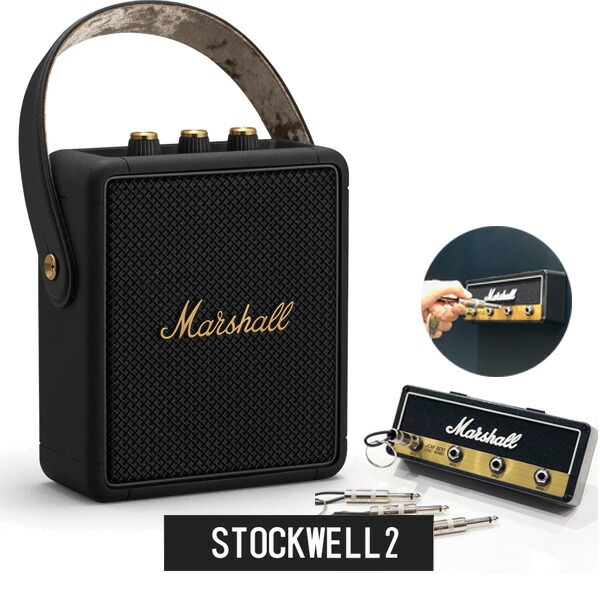 ランキング総合1位 BRASS《国内正規品》 STOCKWELL ワイヤレス 《Marshall マーシャル BLACK 2  ロゴ入りキーハンガープレゼント》Marshall スピーカー オーディオ