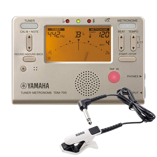 YAMAHA TDM-700G ゴールド チューナー メトロノーム KORG CM-300 WH チューナー用 マイク セット※日時指定非対応・郵便受けに届け致します