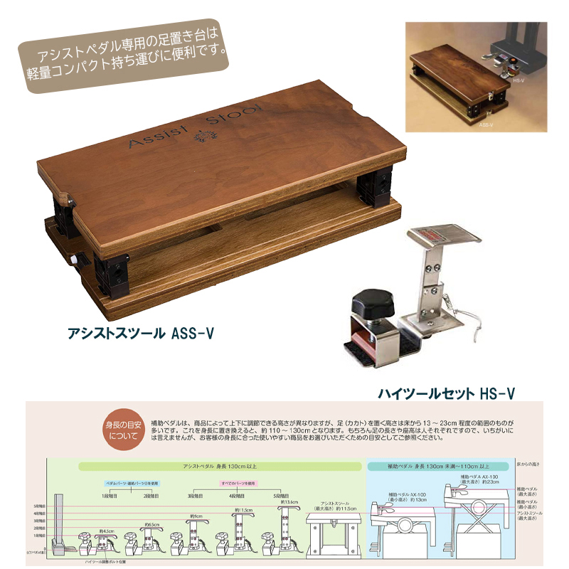 吉澤 日本製　ピアノ補助ペダル　アシストペダルハイツール
