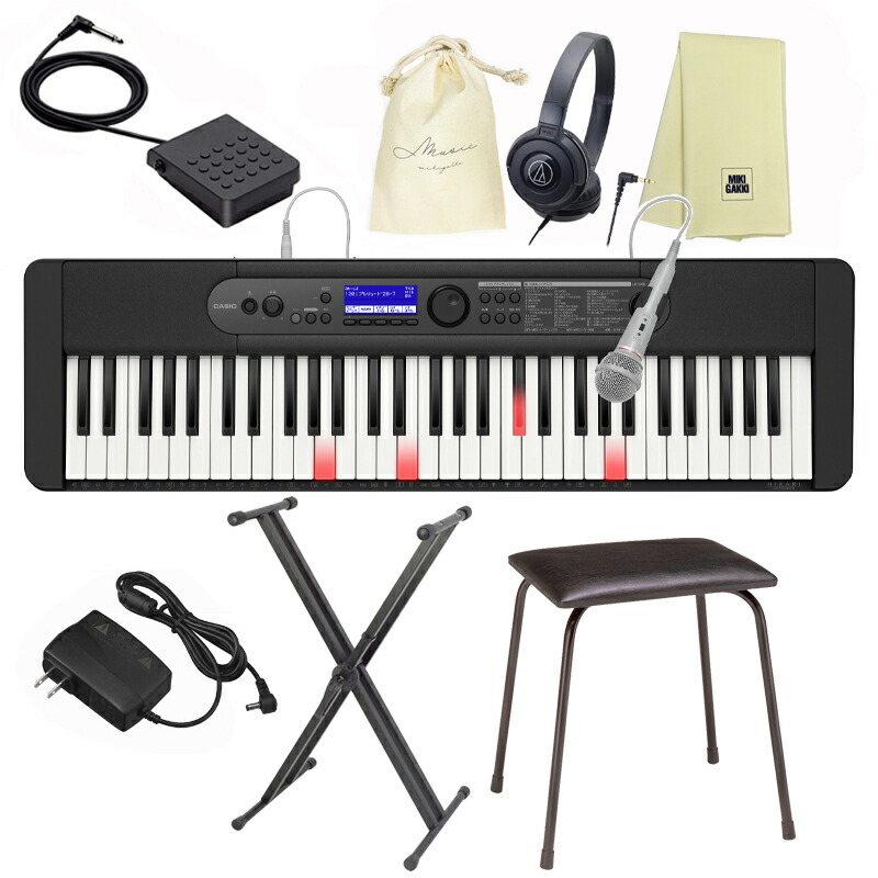 CASIO (カシオ) LK-540BK ブラック + X型スタンド + 椅子(CB5) + ペダル(SP3) + ヘッドフォン(ATH-S100BK) + クロス + 巾着 セット / キーボード 61鍵盤 35,464円