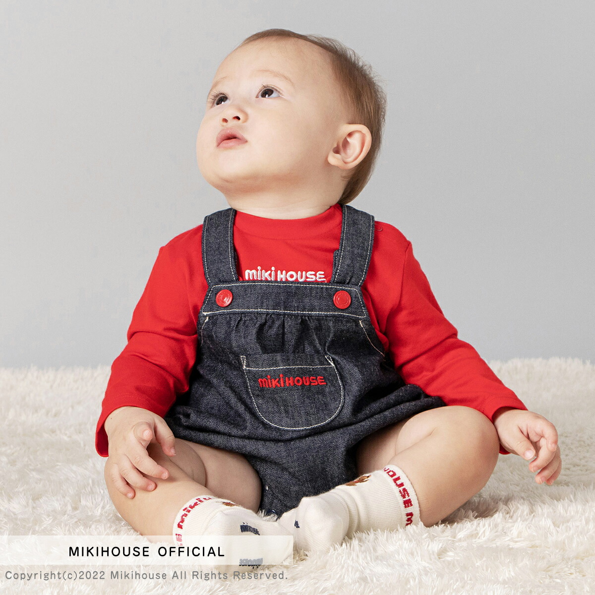 ミキハウス Mikihouse ロンパース〈S-M（70cm-90cm）〉 ベビー服 子供 