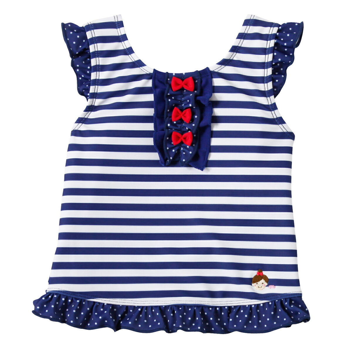 バーゲン ミキハウス正規販売店 ミキハウス Mikihouse リーナちゃん ボーダー ドッド セパレート水着 140cm Saleセール Carlavista Com