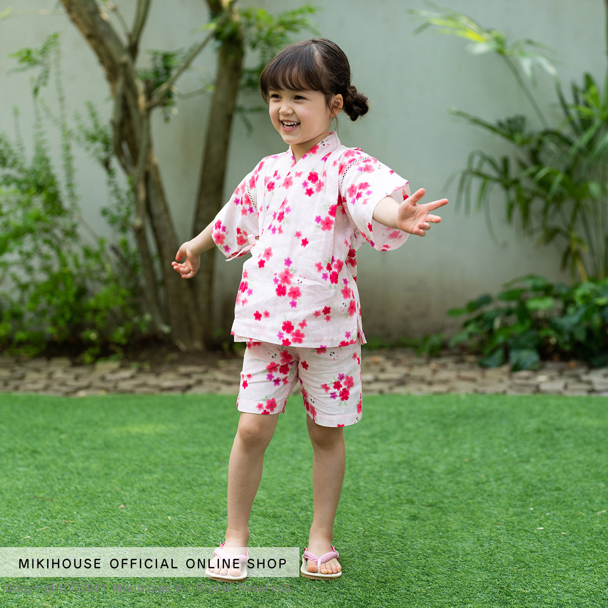品質満点ランキング1位 夏まつり ミキハウス 浴衣キッズ ベビー マタニティ 子供用 和服 Mikihouse キッズ 二重織ガーゼ お花柄うさこ 甚平スーツ 80cm 90cm 子供服 部屋着 キッズ ベビー服 こども 赤ちゃん 女の子 甚平 子供 浴衣 ミキハウス公式楽天ショップ お祭り