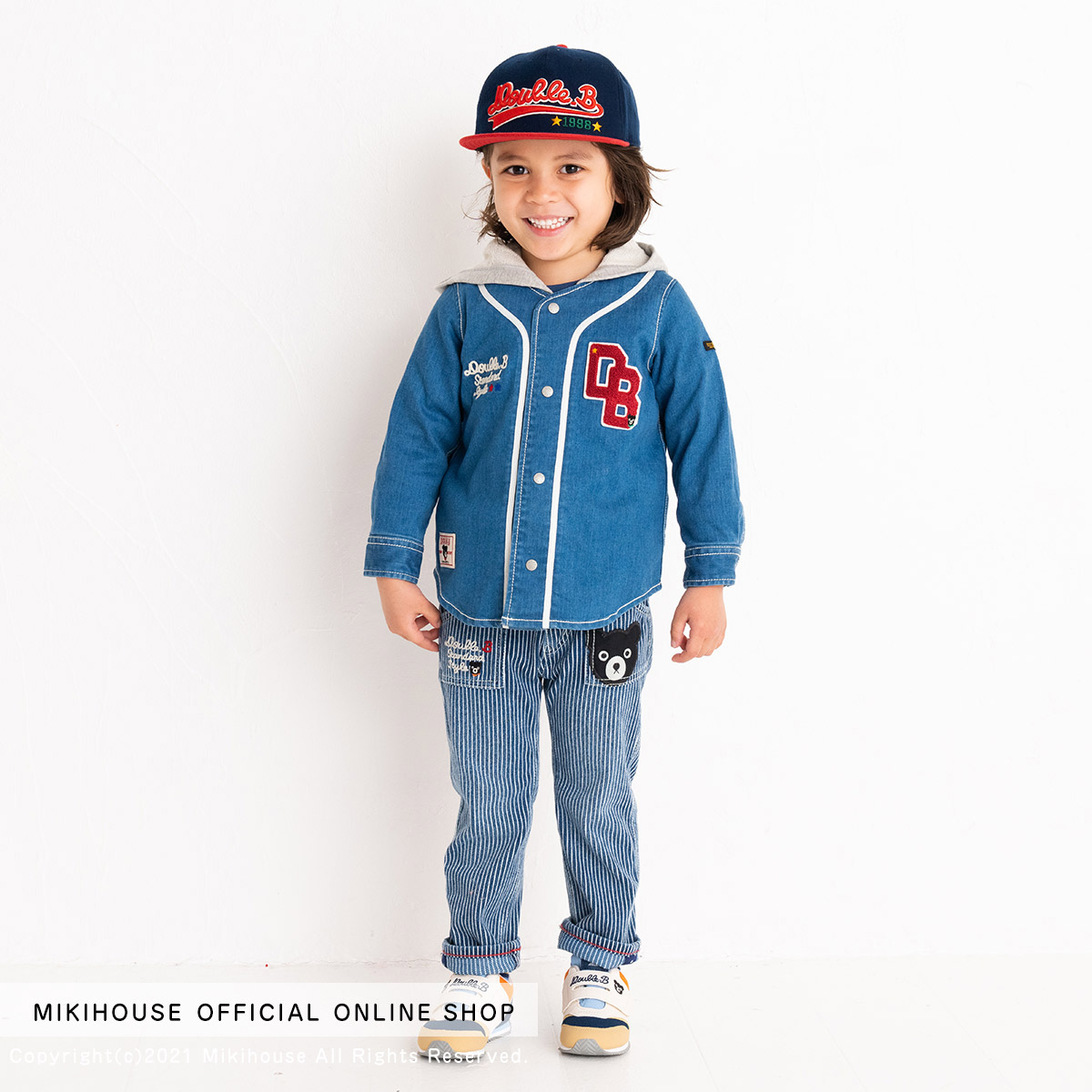 ミキハウス ダブルビー mikihouse キッズ UVカット キャップ〈S-LL