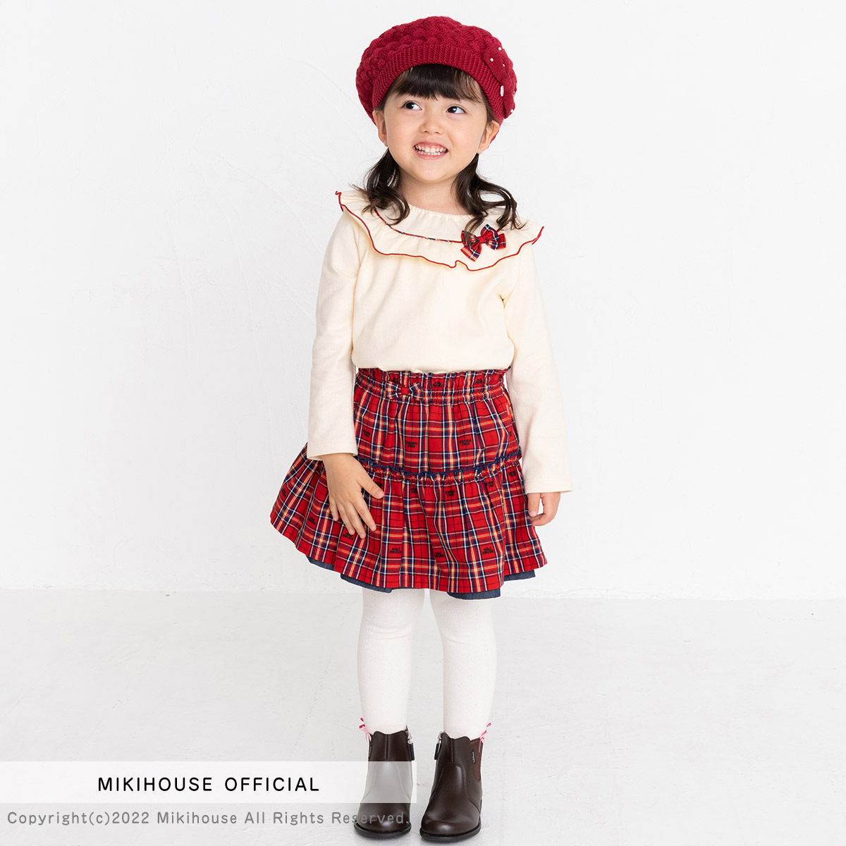ミキハウス Mikihouse ミキハウスチェックスカート〈S-M（100cm-130cm 