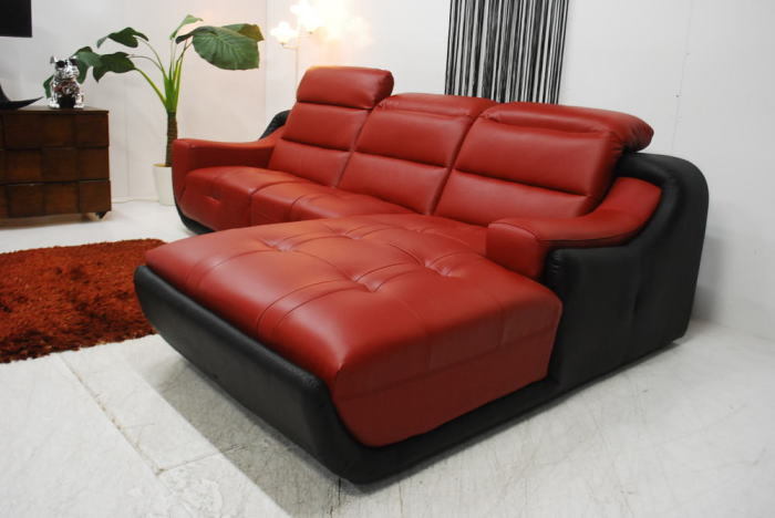 アウトレット 未使用 送料無料 現品限り 本革ラグジュアリーデザイン L型カウチソファーセットヘッドレスギア付き ミキインテリア Rvcconst Com