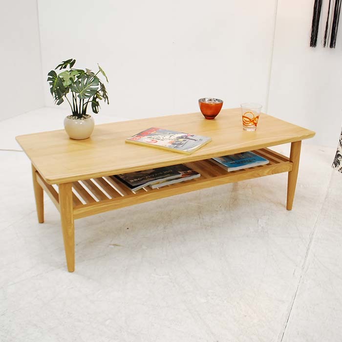 アウトレット 展示品 現品限り 送料無料 幅120 センターテーブル タモ 空間を優しく演出する 北欧ナチュラルモダン 北欧 収納棚 木製 長方形 机 作業デスク パソコンデスク おうち時間 テレワーク オシャレ かわいい コンパクト ミキインテリア