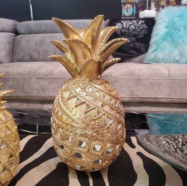 楽天市場】パイナップル 型 ガラス テーブルランプ シルバー