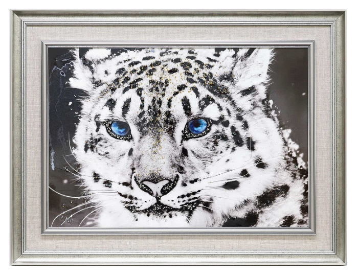 アートフレーム ヒョウ/豹 絵画 クリスタルピクチャー クリスタルアート ヒョウ455 アートパネル 51x61cm 写真