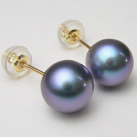 Miki Pearl Pt900 K18 K14wg Oyster Pierced Earrings Ako And Real Pearl Oyster Black Sum Ball Pierced Earrings Direct Connection 18 Karat Gold