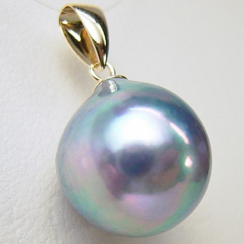 K18/K14WGアコヤ真珠ナチュラルペンダントトップ【11mm-12mm】【12mm-13mm】pwt-7058 【越物】【激安】【送料無料】(あこや真珠 ペンダント 和珠 本真珠 ペンダント 黒真珠 ブラックパール 無調色 パールペンダント 伊勢志摩 ...