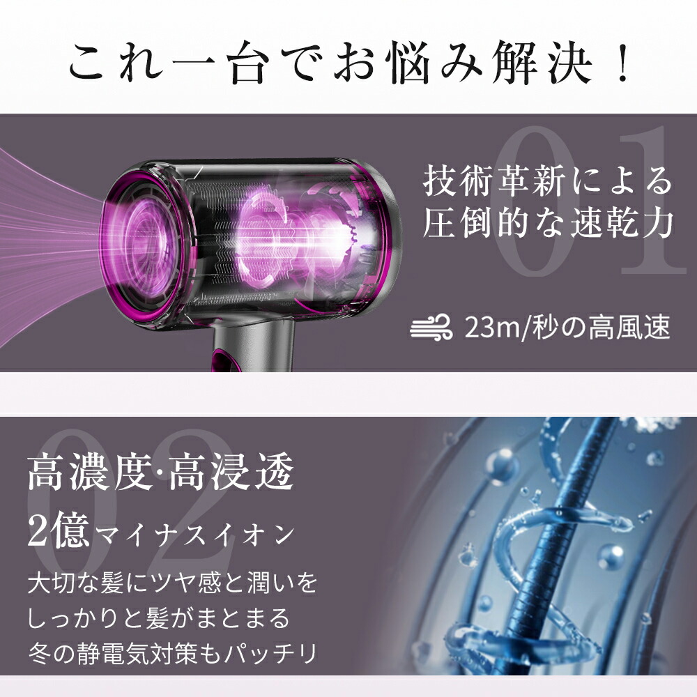 楽天1位常連☆限定クーポン+P2で3,910円！】ドライヤー 速乾 大風量 2