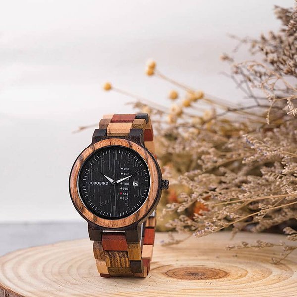 楽天市場 今すぐ使えるクーポン配布中 無料ラッピング 日本語説明書 ブランド袋 ボボバード Bobobird 木製腕時計 メンズ 木製 腕時計 正規品 F M C