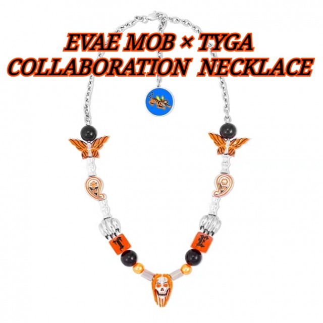 【レビュー記入でプレゼントあり】2021SS NEW! EVAE MOB × TYGA Collaboration Necklace エバーモブ タイガ コラボレーション ドクロ ネックレス 新品 正規品|F.M.C