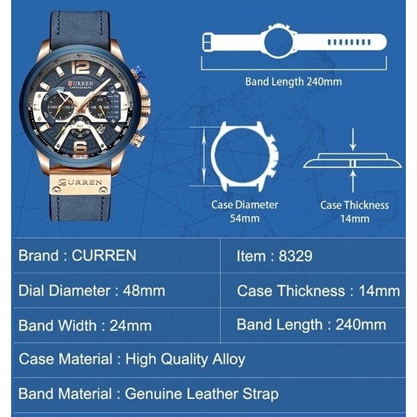 楽天市場 レビューでプレゼント 日本語説明書付 Curren カレン メンズ 腕時計 日付カレンダー クロノグラフ F M C