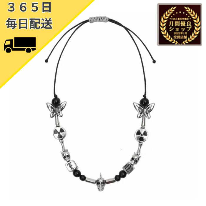 EVAE MOB × FVVO The Nu-Punk Skull Necklace スカル スマイリー ネックレス ストリートファッション ヒップホップ ラッパー 15,464円